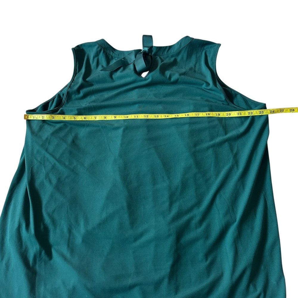 41 HAWTHORN - Clearwater Mixed Material Surplice Blouse 3X Plus | Dark Green - Picture 5 of 9